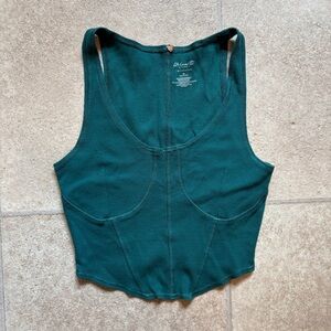 Pacsun Teal “Corset” Crop Top